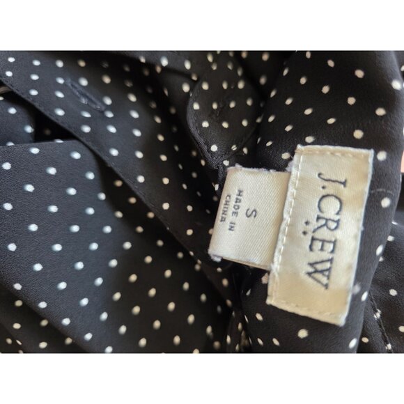 J. Crew Black & White Polka Dot Short Sleeve Blouse Size S - Picture 4 of 6